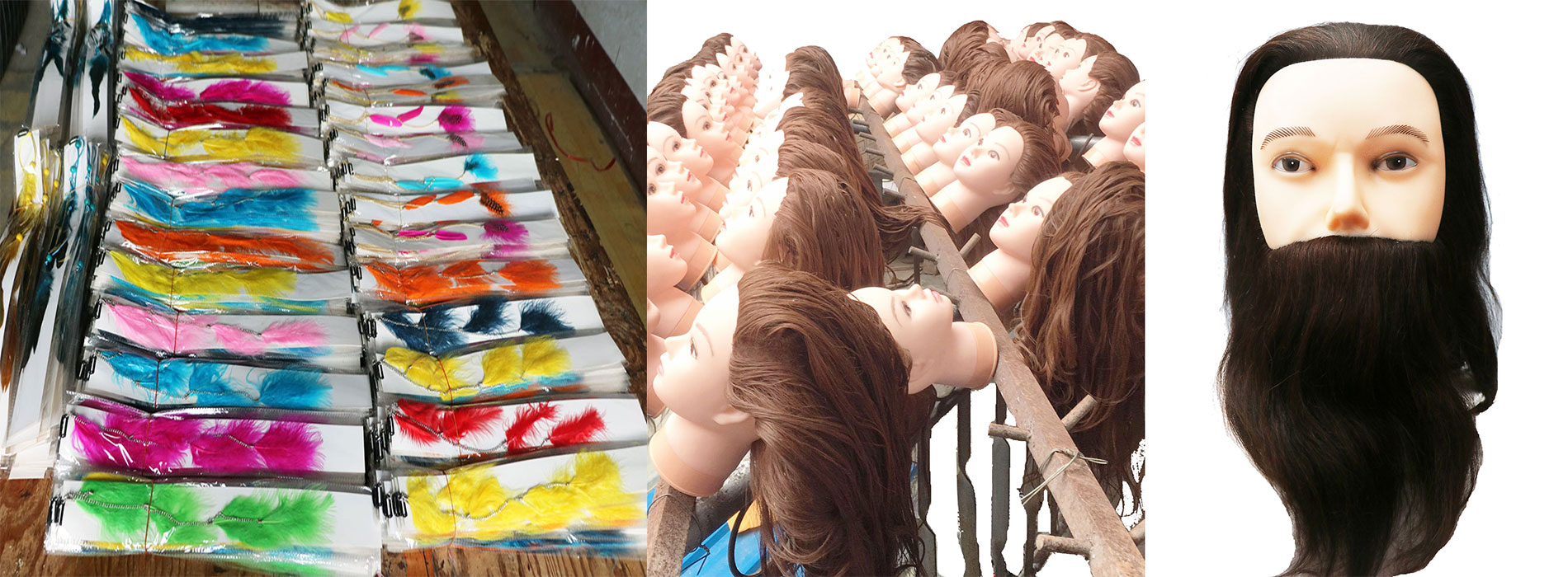 feather hair,training head